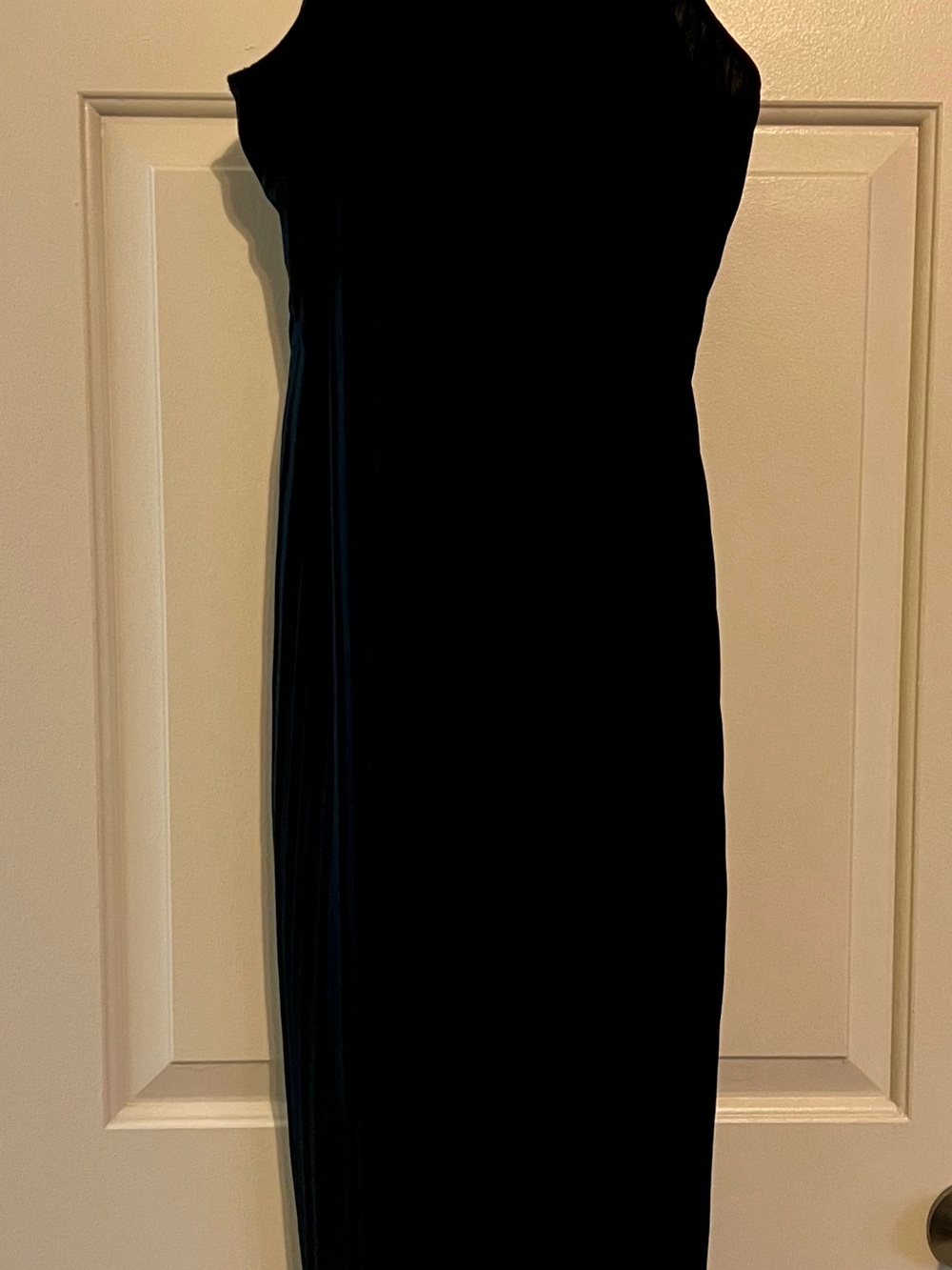 A New Day Solid Black High Neck Pleated Accordion Maxi Dress - Size S